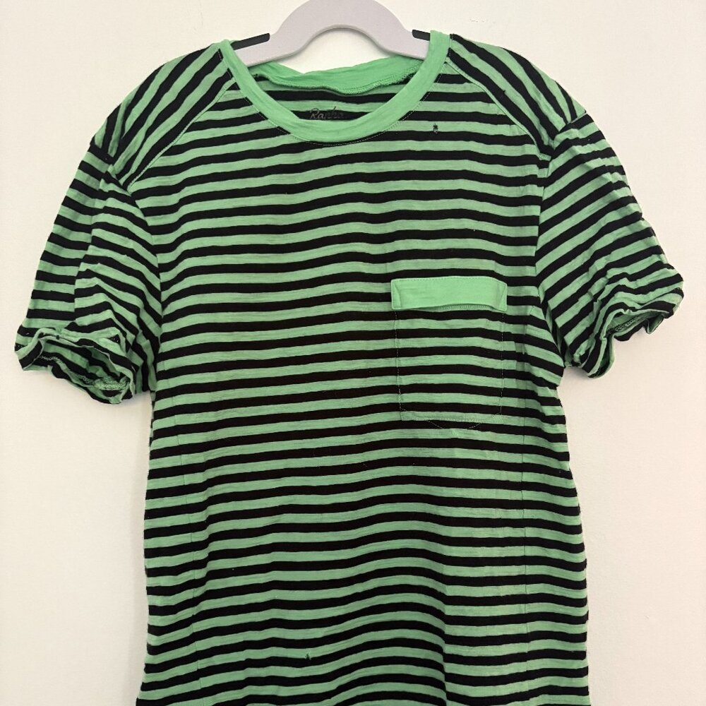Rapha black and green striped merino wool tee size xs AS IS